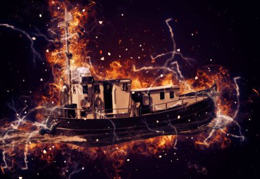 Yelkenli tekneler rıhtıma, liman sanatı illüstrasyonları klasik