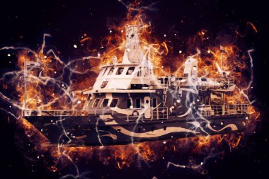 Yelkenli tekneler rıhtıma, liman sanatı illüstrasyonları klasik