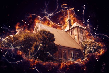 Kolobrzeg eski şehir, belediye binası, poland resim çizimi