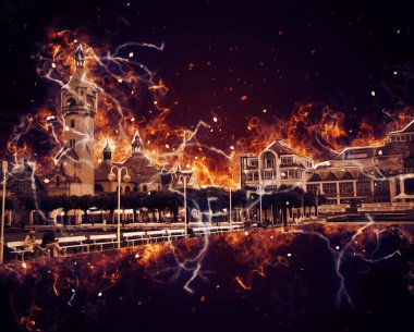 Sopot sanat çiziminde kare ve gezinti mimari dönüm noktası