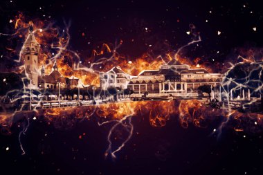 Sopot sanat çiziminde kare ve gezinti mimari dönüm noktası