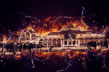 Sopot sanat çiziminde kare ve gezinti mimari dönüm noktası