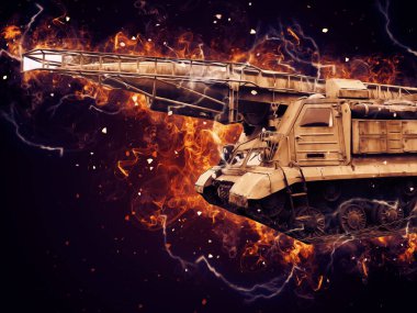 Vintage tank izole çizim sanat illüstrasyonu