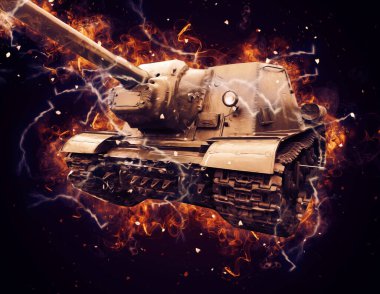 Vintage tank izole çizim sanat illüstrasyonu