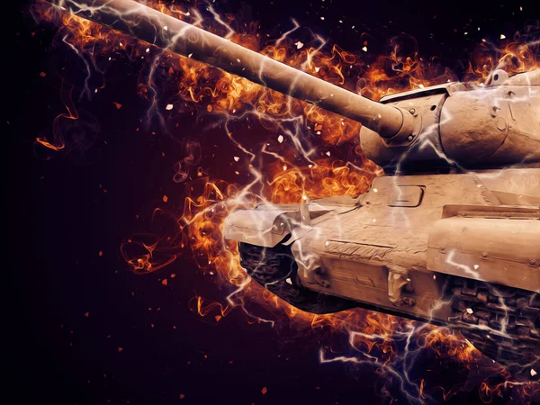 Vintage tank izole çizim sanat illüstrasyonu