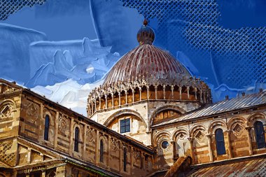 Pisa Piazza Miracoli İtalya Kulesi Kilisesi