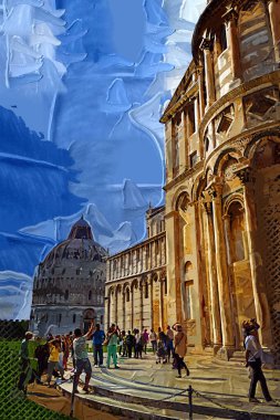 Pisa Piazza Miracoli İtalya Kulesi Kilisesi