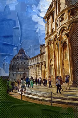 Pisa Piazza Miracoli İtalya Kulesi Kilisesi