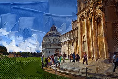 Pisa Piazza Miracoli İtalya Kulesi Kilisesi