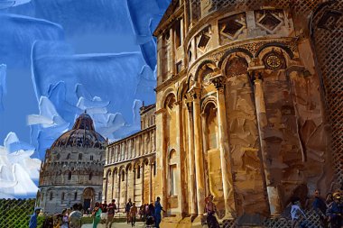 Pisa Piazza Miracoli İtalya Kulesi Kilisesi