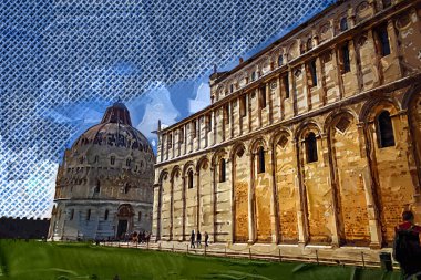 Pisa Piazza Miracoli İtalya Kulesi Kilisesi