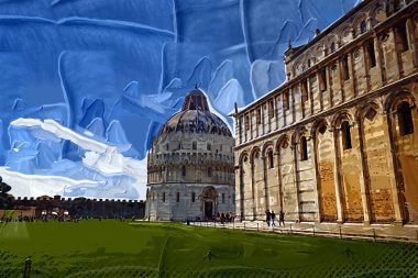 Pisa Piazza Miracoli İtalya Kulesi Kilisesi