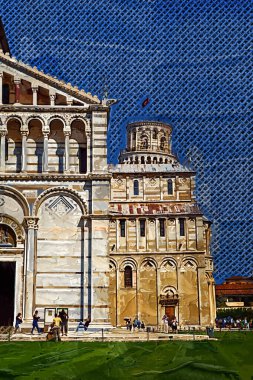 Pisa Piazza Miracoli İtalya Kulesi Kilisesi