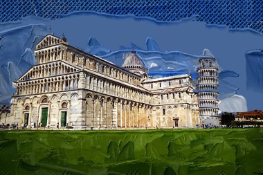 Pisa Piazza Miracoli İtalya Kulesi Kilisesi