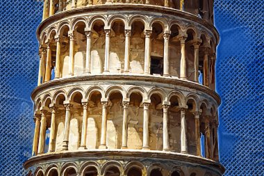 Pisa 'nın güzel sokak manzarası, Pisa Kulesi Pisa, İtalya