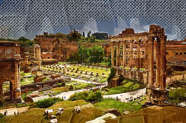 Roman ruins in Rome, Forum  Romanum Italy