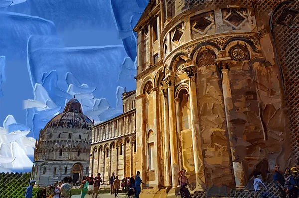 Pisa Piazza Miracoli İtalya Kulesi Kilisesi