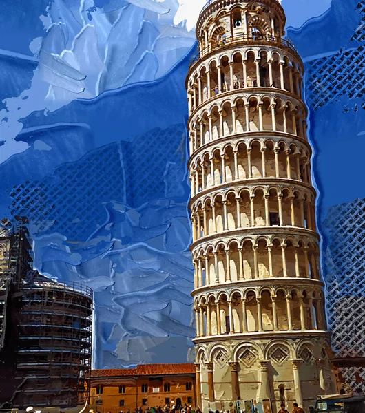 ピサの美しい通りの景色 ピサのピサの塔 イタリア — ストック写真