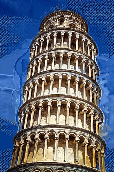 Pisa 'nın güzel sokak manzarası, Pisa Kulesi Pisa, İtalya