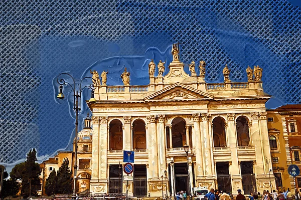 圣乔瓦尼大教堂位于罗马拉特拉诺 是教皇的官方教会所在地 意大利罗马 — 图库照片