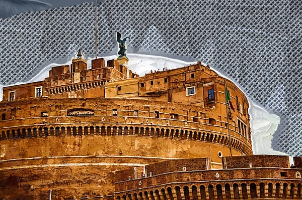 Szent Angyal Vára Hadrianus Mauzóleuma Castel Santangelo Egy Toronymagas Henger — Stock Fotó