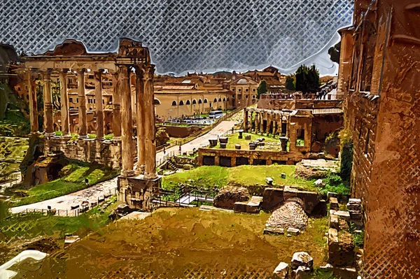 Roman Ruins Rome Forum Romanum Italy — ストック写真