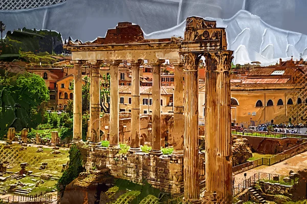 Roman Ruins Rome Forum Romanum Italy — ストック写真