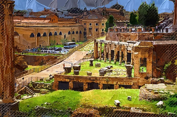 Roman Ruins Rome Forum Romanum Italy — Foto de Stock