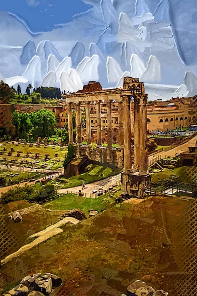 Roman Ruins Rome Forum Romanum Italy — Foto de Stock
