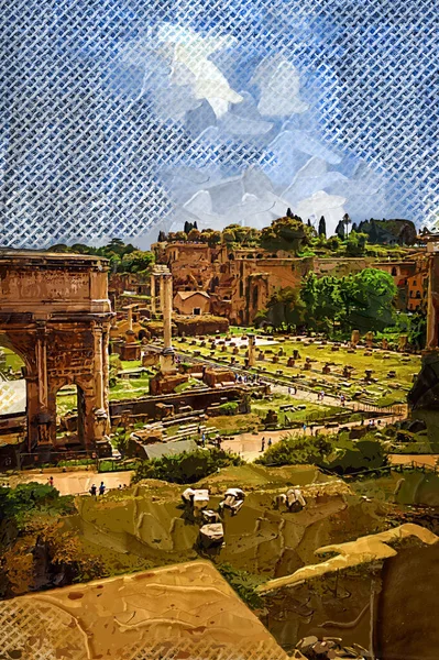 Roman Ruins Rome Forum Romanum Italy — ストック写真