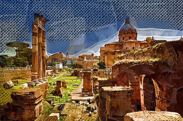 Roman Ruins Rome Forum Romanum Italy —  Fotos de Stock