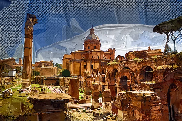Roman Ruins Rome Forum Romanum Italy — 스톡 사진
