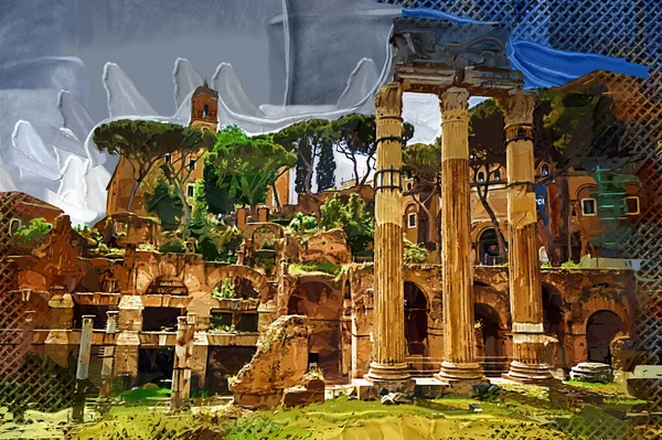 Roman Ruins Rome Forum Romanum Italy — ストック写真