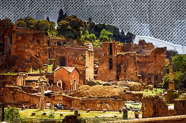 Roman Ruins Rome Forum Romanum Italy — 스톡 사진