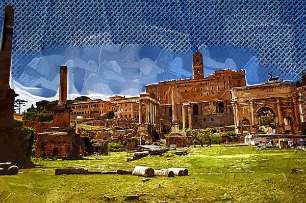 Римские Руины Риме Форум Romanum Italy — стоковое фото