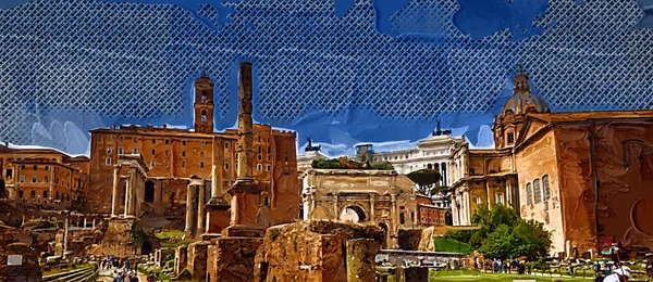 Römische Ruinen Rom Forum Romanum Italien — Stockfoto
