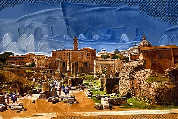 Roman Ruins Rome Forum Romanum Italy — 图库照片