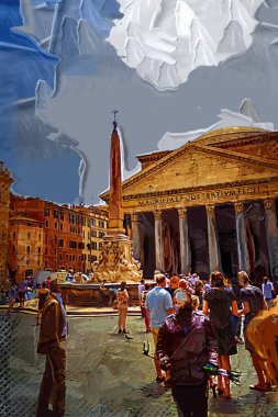 Pantheon in Rome, Italy ancient retro vintage