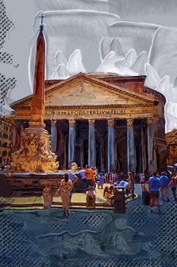 Pantheon in Rome, Italy ancient retro vintage