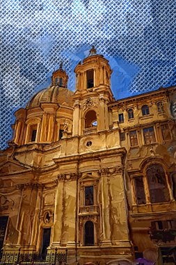 Rome - beautiful piazza Navona, Italy retro vintage antique