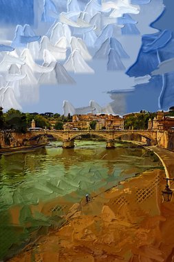 Ponte Vittorio Emanuele II, Roma, İtalya