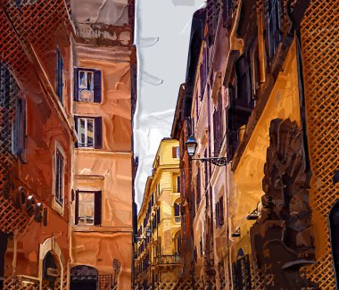 Roma, İtalya 'da pitoresk bir cadde