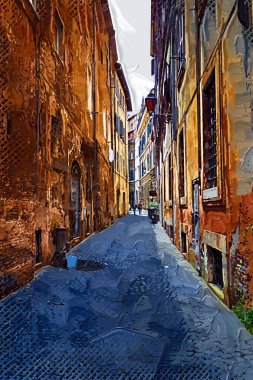 Roma, İtalya 'da pitoresk bir cadde