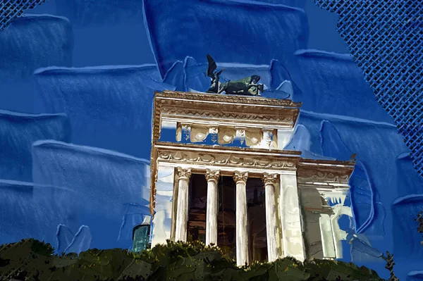 View of the Monument of Victor Emmanuel II at Venezia Squara at sunrise. Rome, Italy