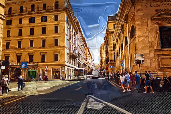 Malebná Ulice Římě Itálie — Stock fotografie