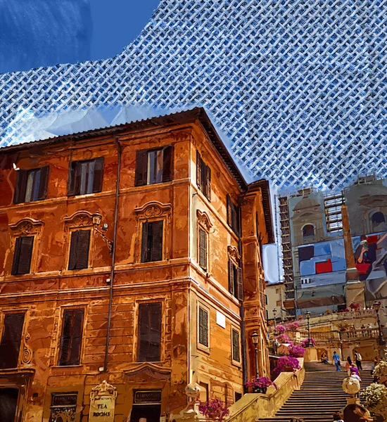 Een Pittoreske Straat Rome Italië — Stockfoto