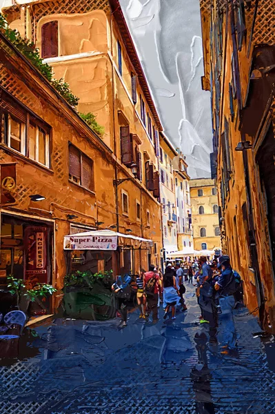 Malownicza Ulica Rzymie Włochy — Zdjęcie stockowe