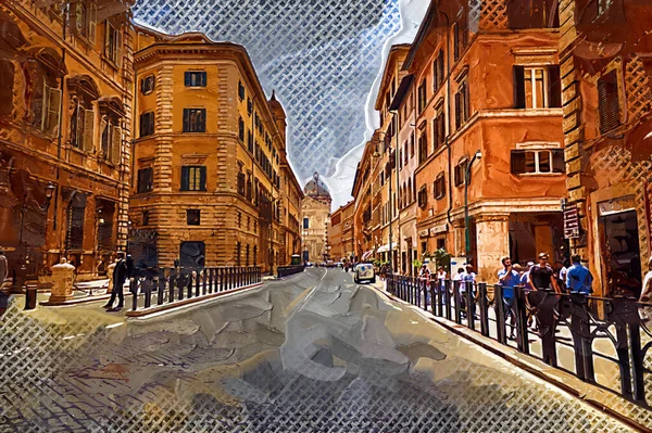 Malebná Ulice Římě Itálie — Stock fotografie