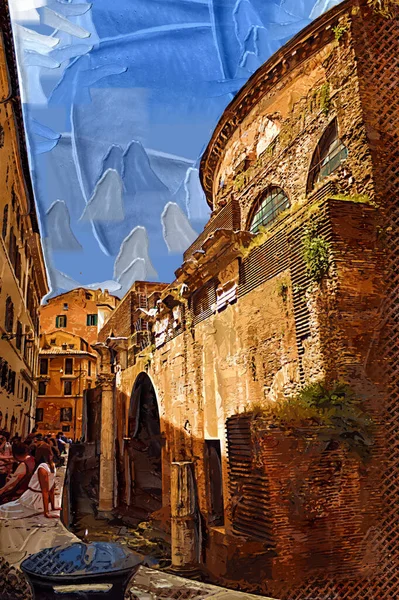 Pittoresk Gata Rom Italien — Stockfoto
