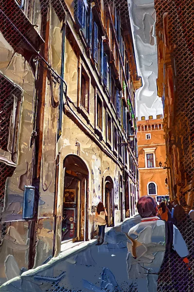 Uma Rua Pitoresca Roma Itália — Fotografia de Stock